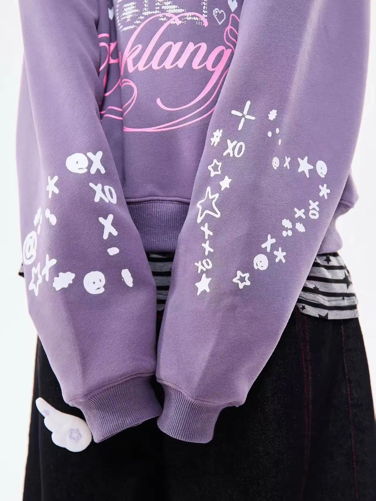 Bear Ear Heart Graphic Hoodie  f0362