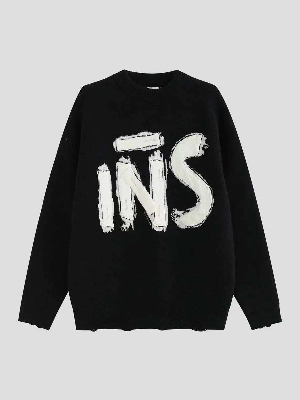 Embroidered Logo Crewneck Knit Sweater  f0358