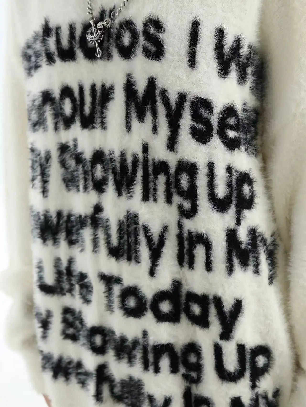 Logo Jacquard Hooded Knit Sweater   OL2041