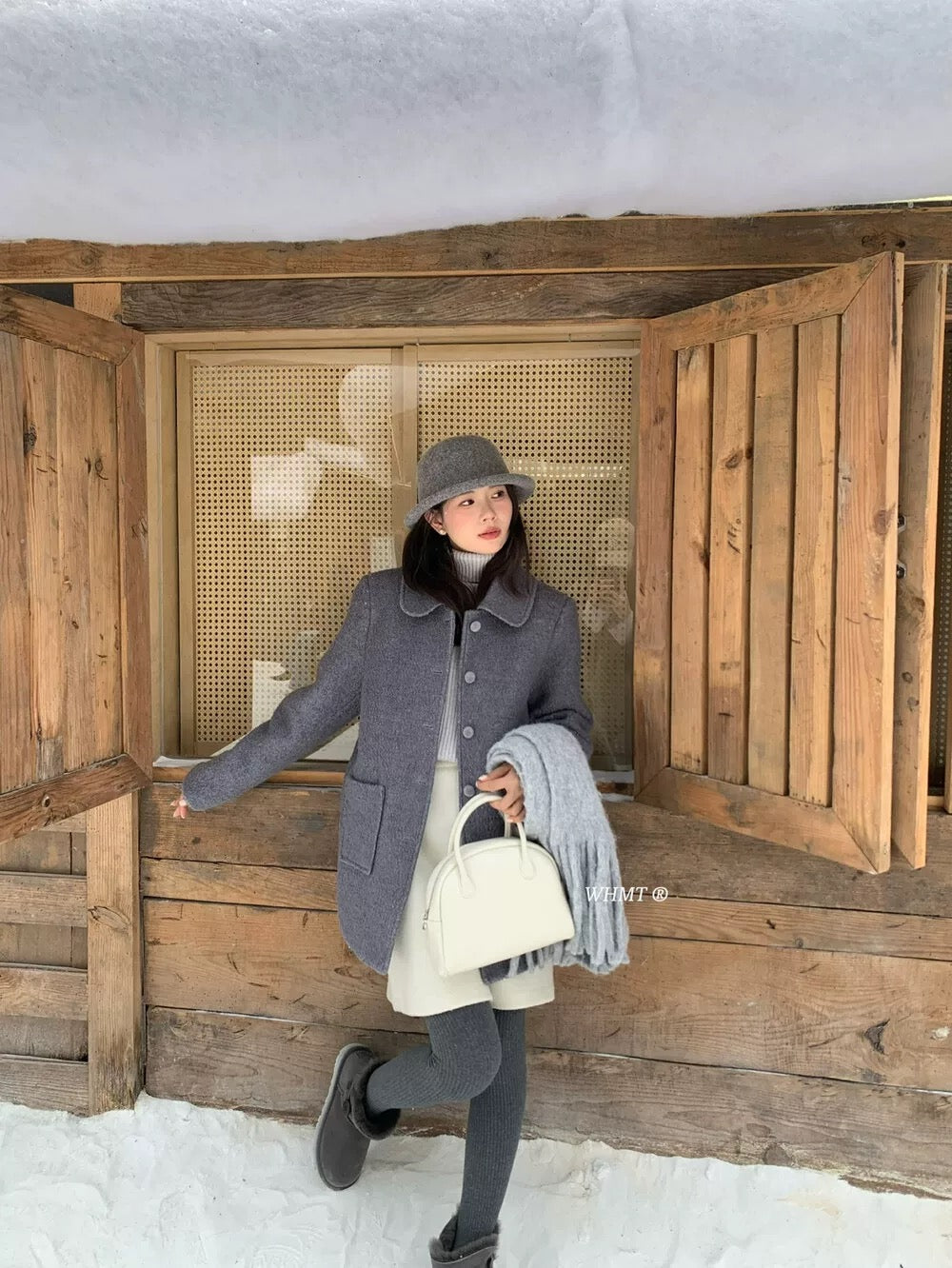 Korean Lapel Mid-Length Thickened Down Coat C0029