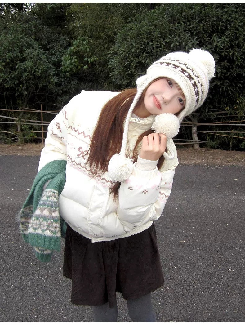 Sweet Bow Puffy Down Jacket C0026