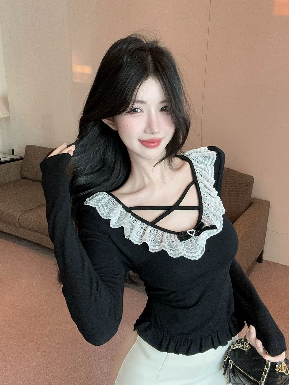 Black Lace Sweet & Sexy Top T0042