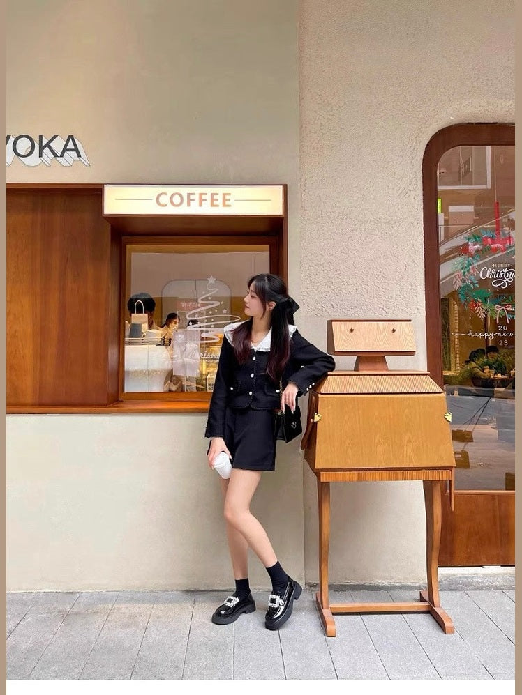 Women’s Rhinestone Square Buckle Platform Loafers S0006