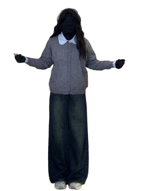 Knitted cardigan women's autumn and winter vacation two-piece sweater C0055