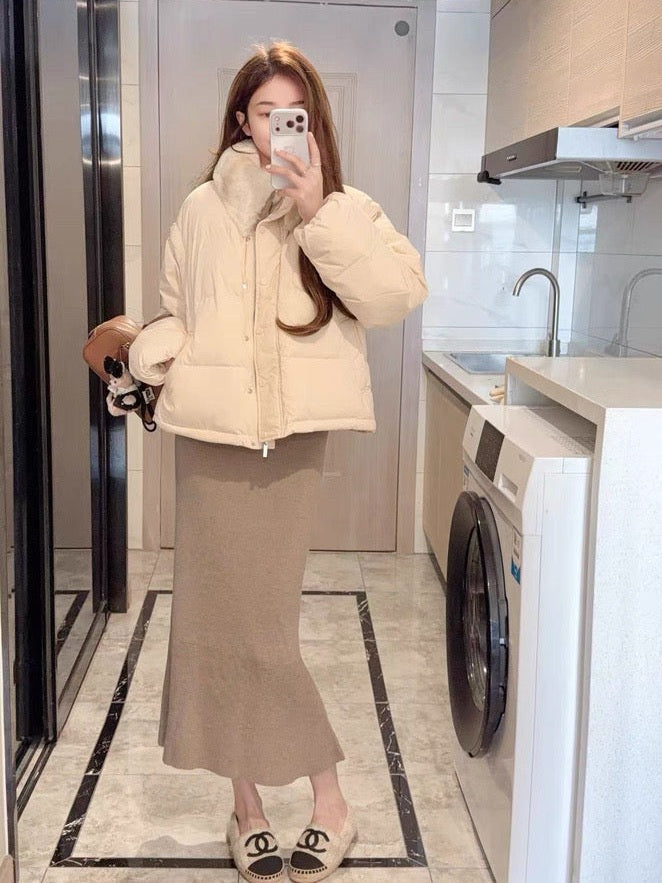 Women’s Short Removable-Panel Down Puffer Jacket C0044