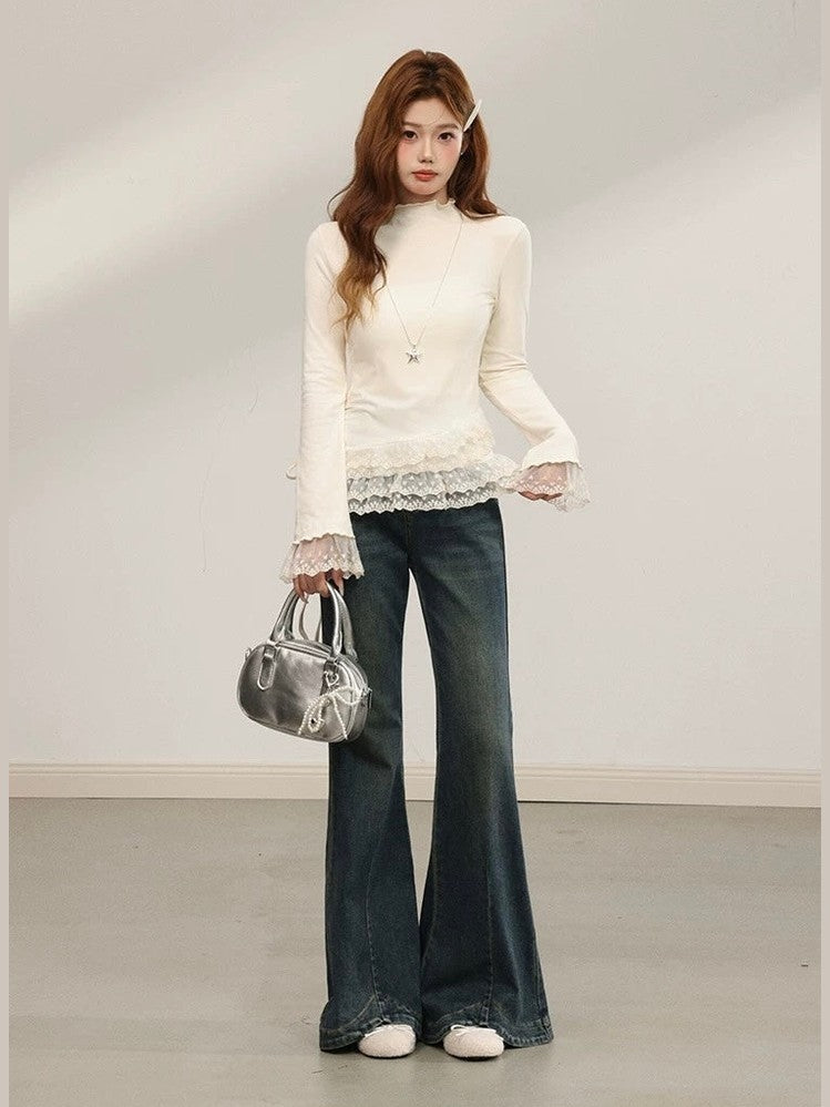 Women’s Lace Hem Undershirt Top C0048