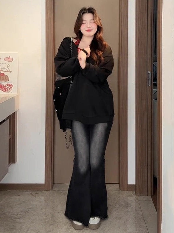 Women’s Black Stretch Flared Jeans C0053