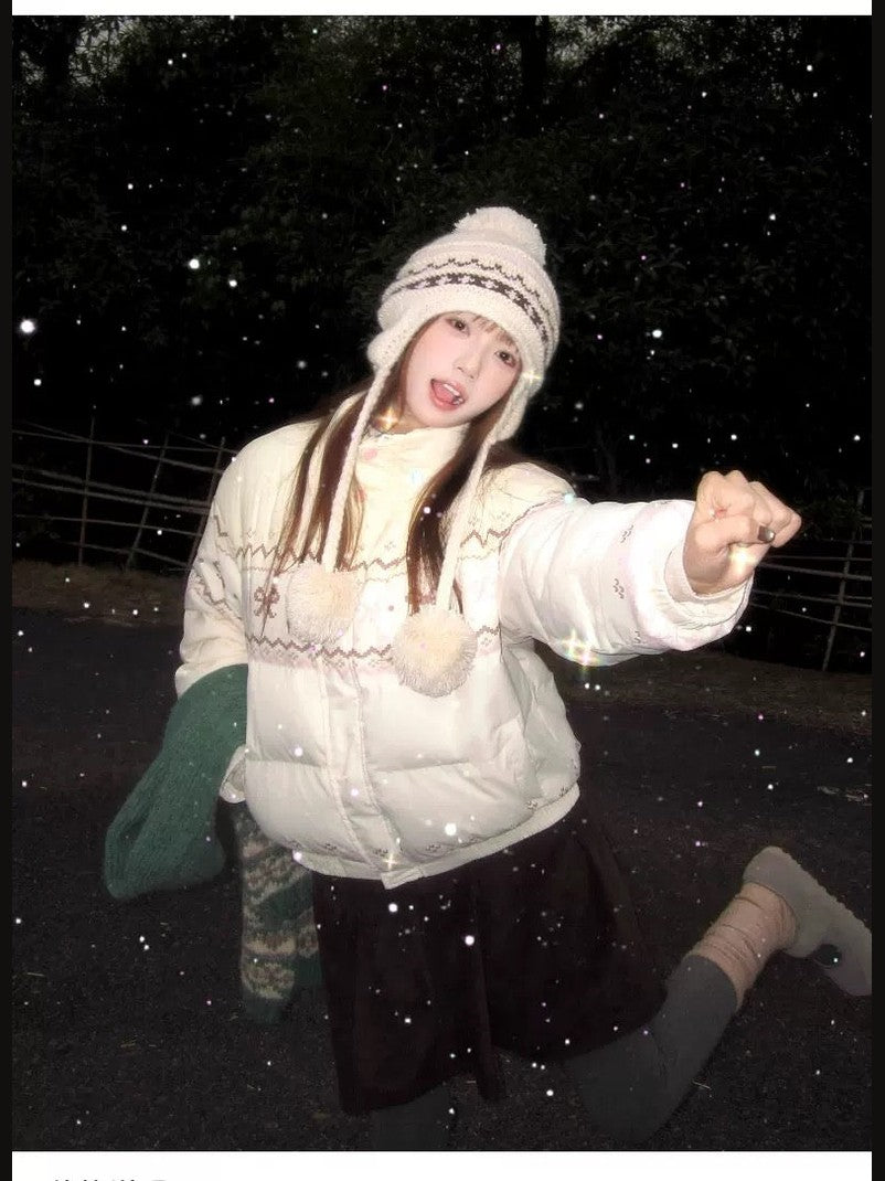 Sweet Bow Puffy Down Jacket C0026