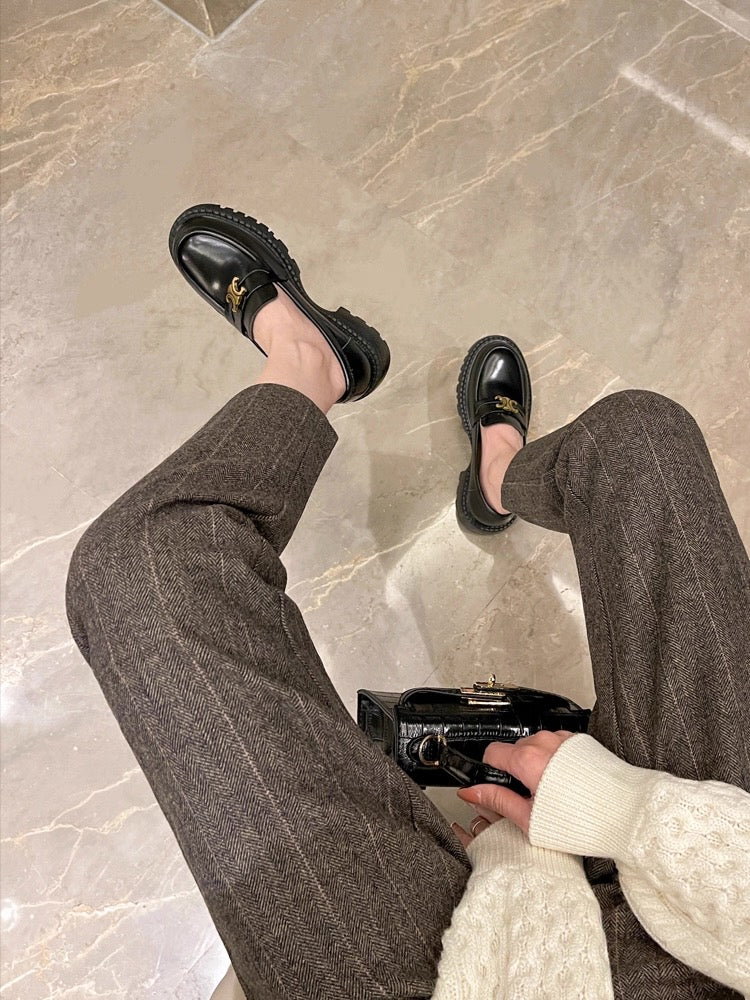 Arc de Triomphe Buckle Leather Shoes S0005