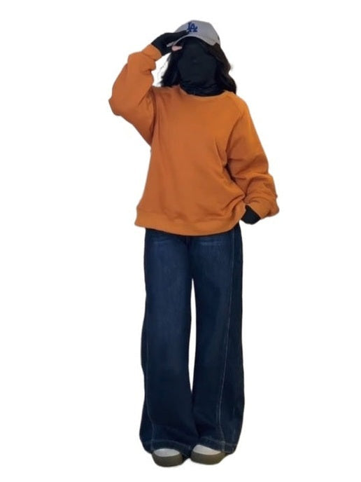 Orange fleece sweater C0092