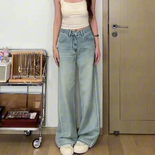 Women’s High-Waisted Slimming Wide-Leg Jeans C0006