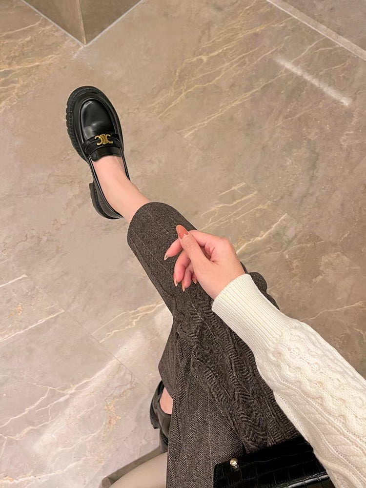 Arc de Triomphe Buckle Leather Shoes S0005