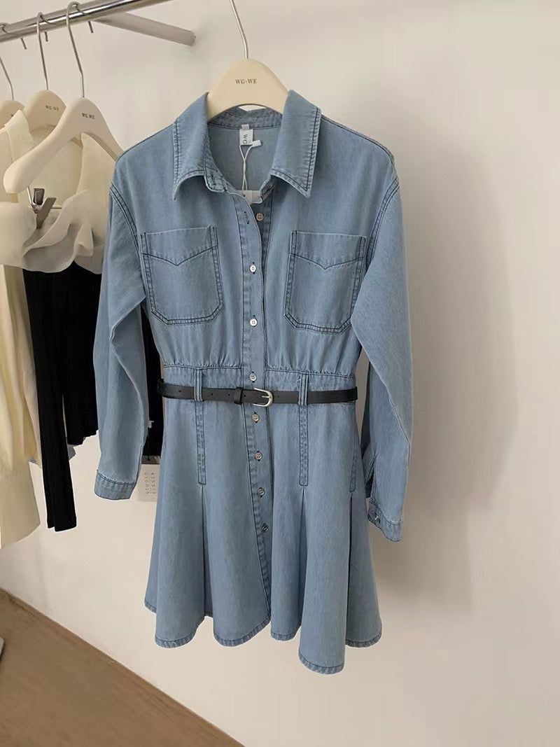 crushpeach monica denim dress