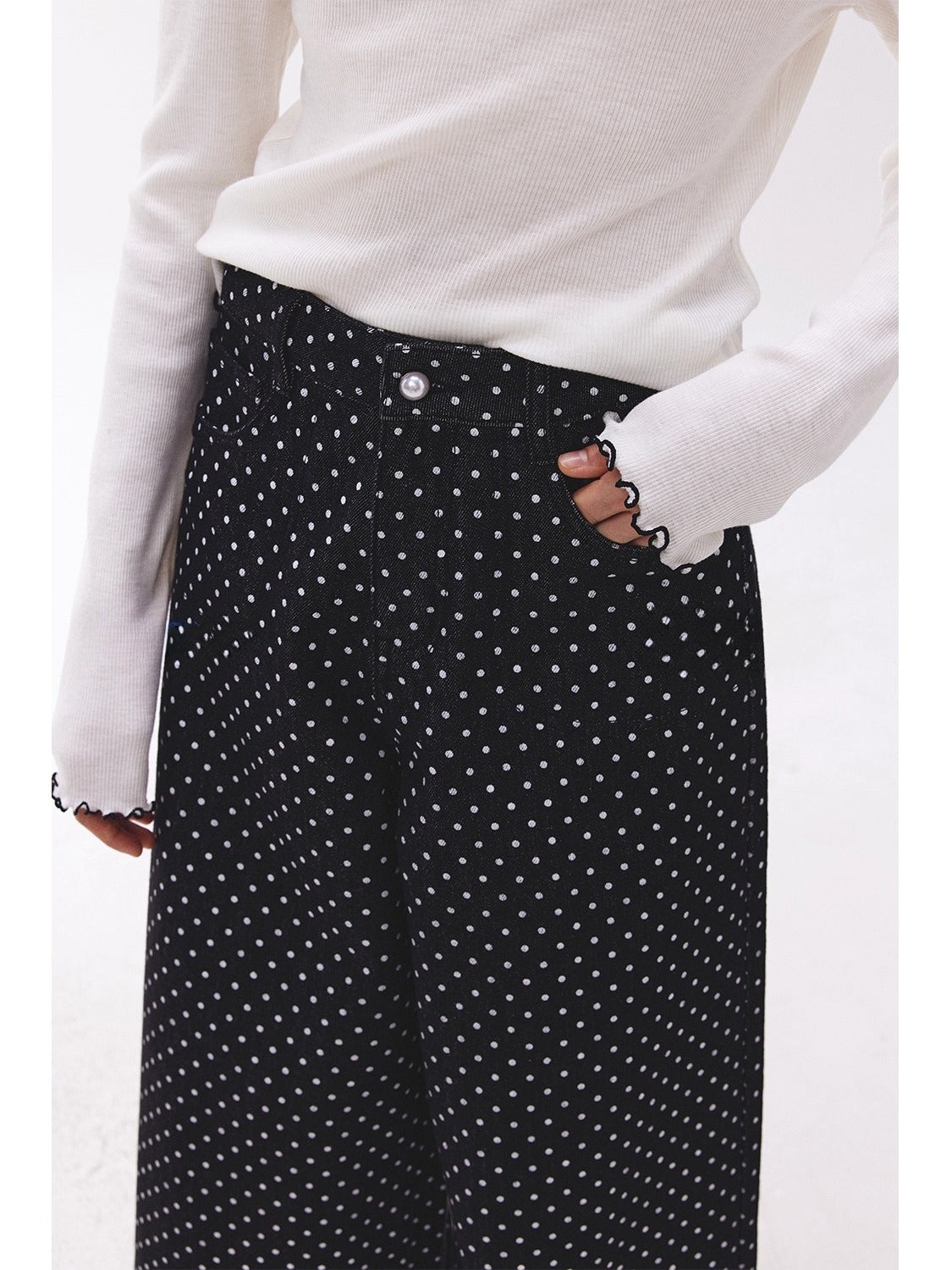 Vintage Polka Dot Loose Wide Leg Pants C0242