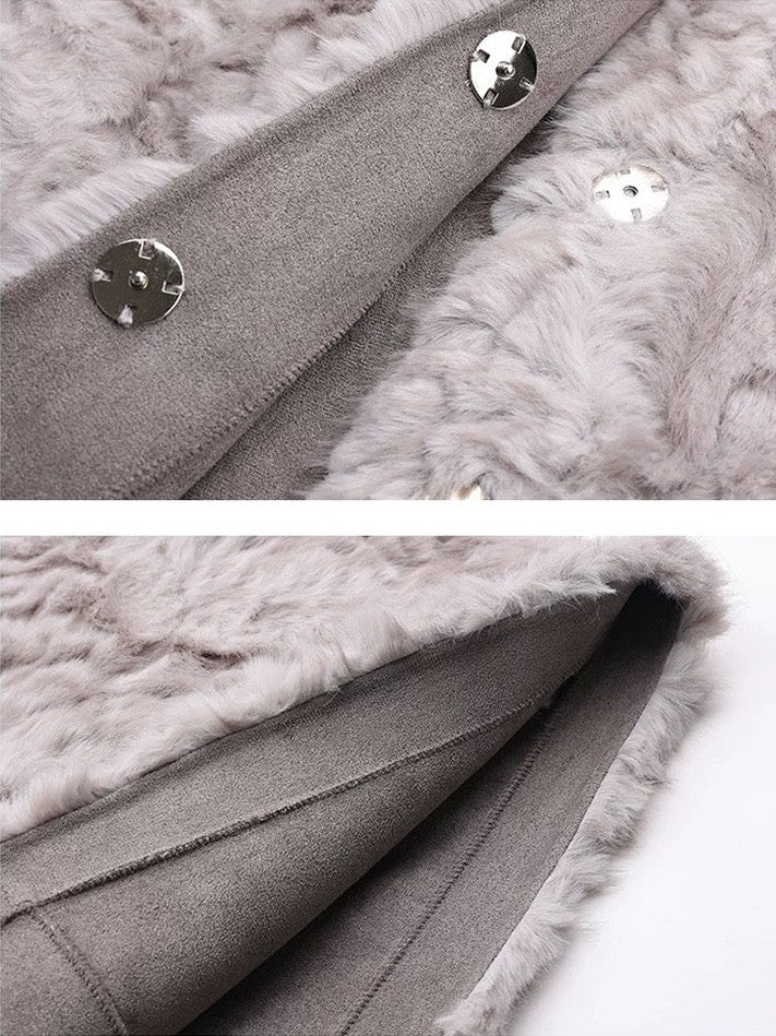 Elegant Bow Stand-Collar Teddy Sherpa Jacket C0046