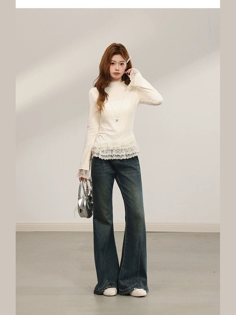 Women’s Lace Hem Undershirt Top C0048