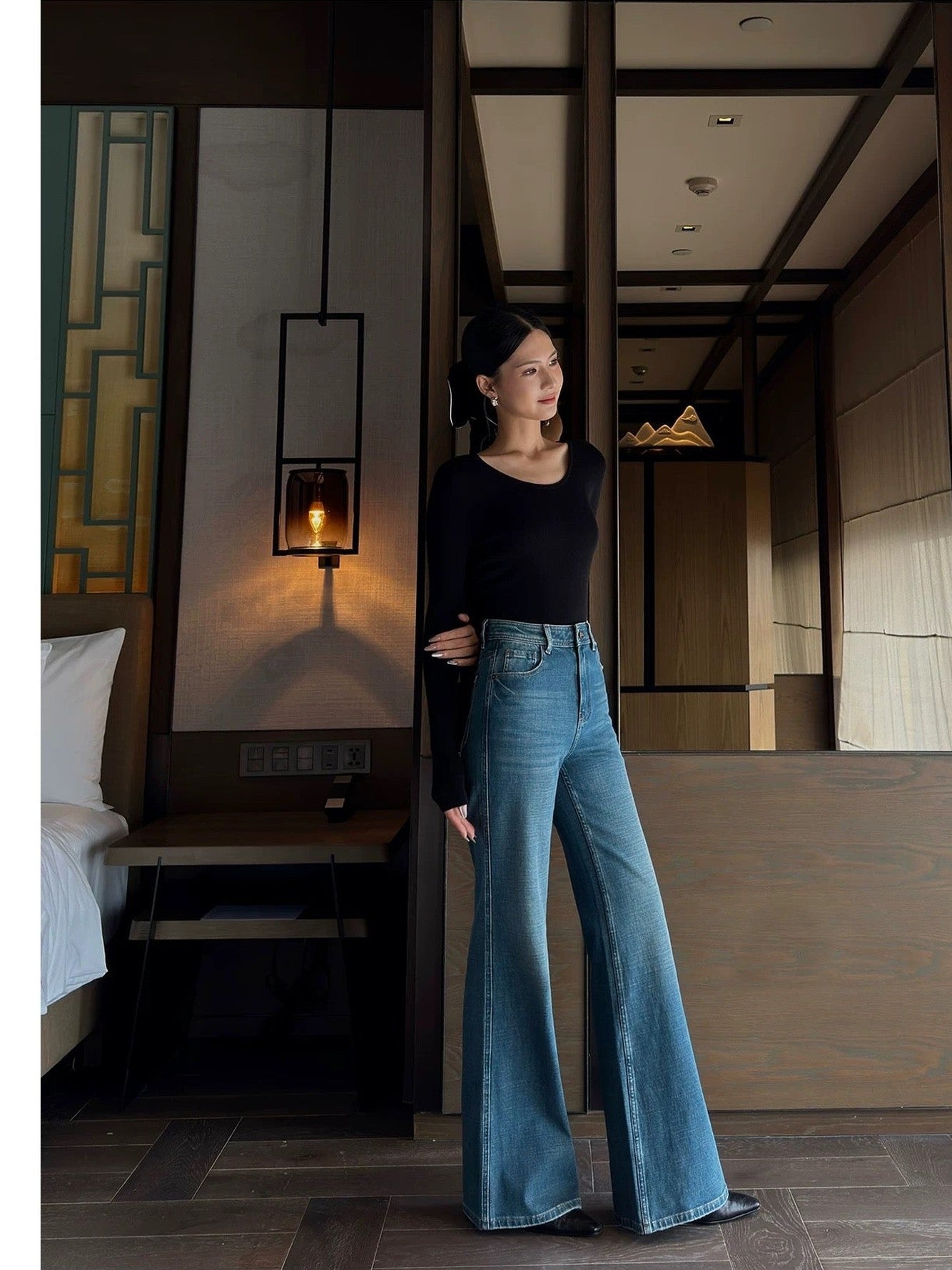 Mini Flare Denim Pants C0049