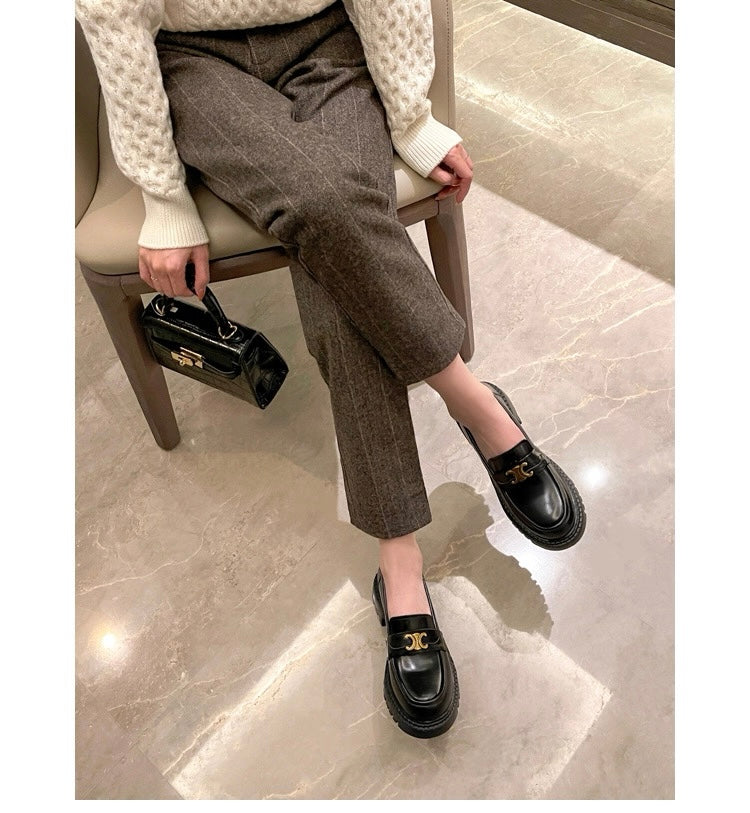 Arc de Triomphe Buckle Leather Shoes S0005