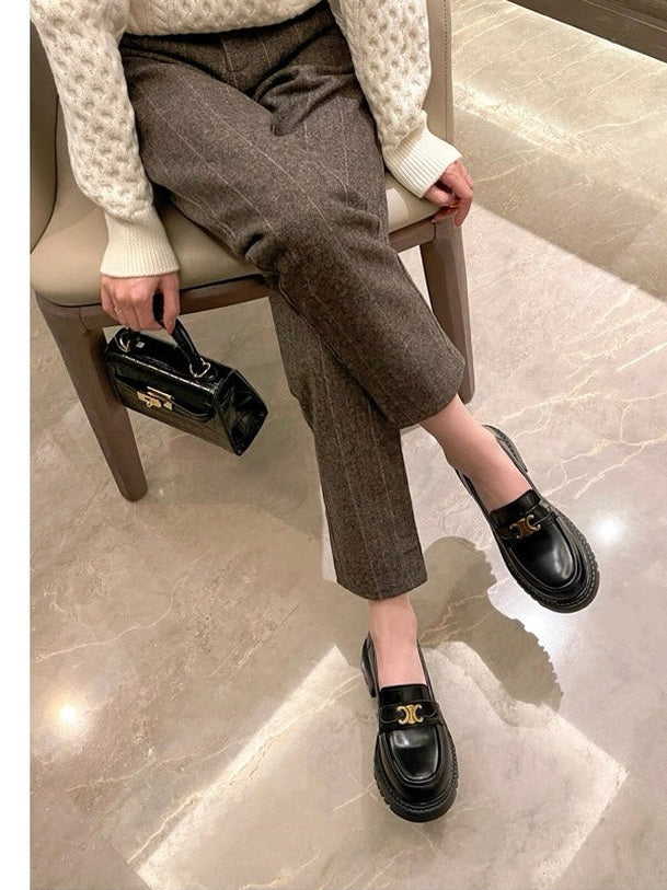 Arc de Triomphe Buckle Leather Shoes S0005