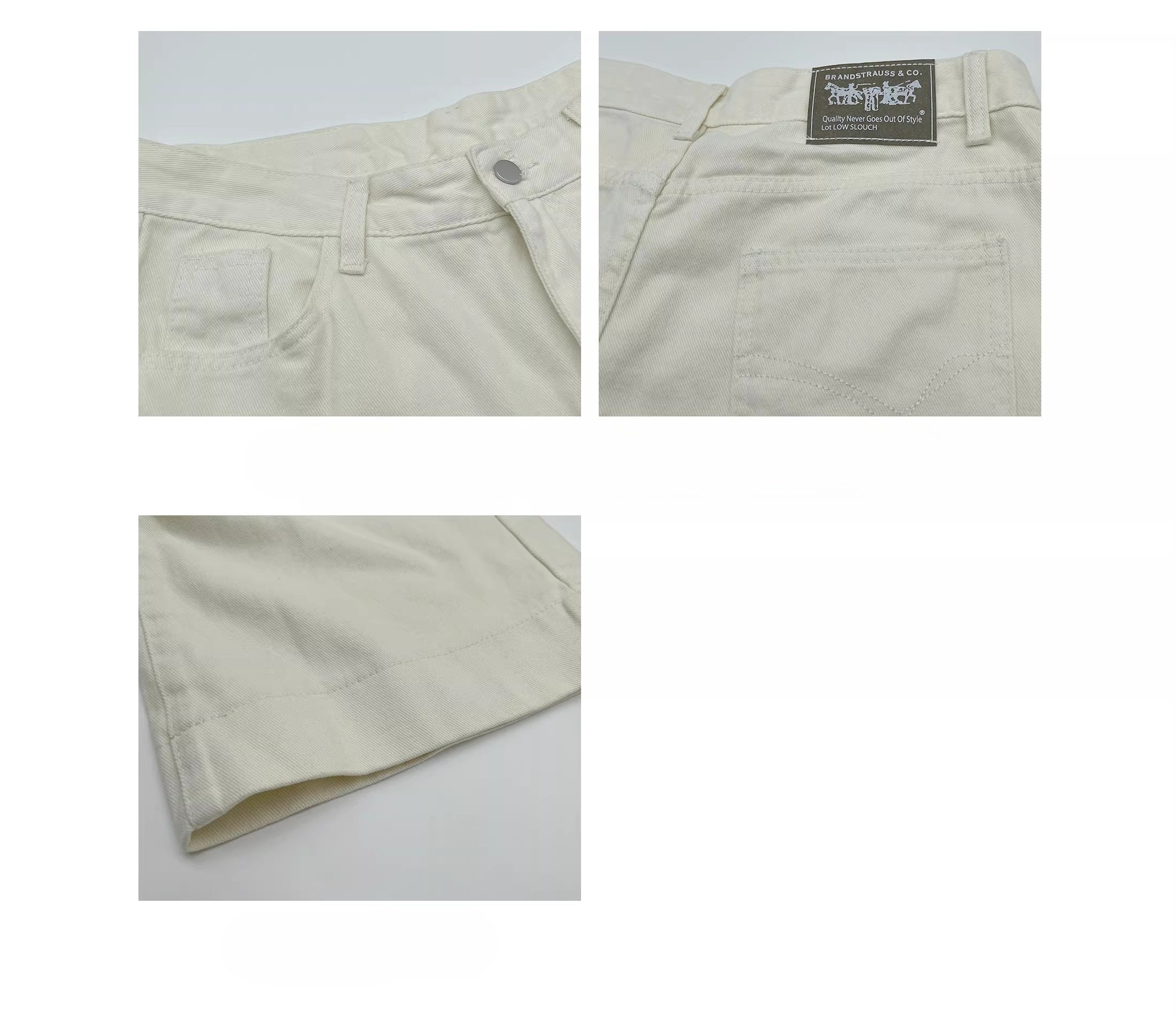 White nine-point jeans FE0495