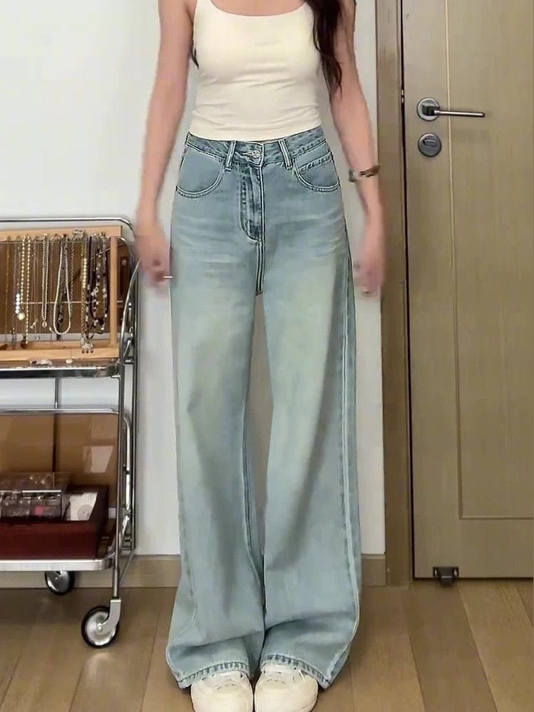 Women’s High-Waisted Slimming Wide-Leg Jeans C0006