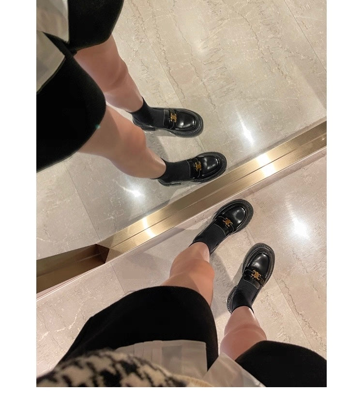 Arc de Triomphe Buckle Leather Shoes S0005