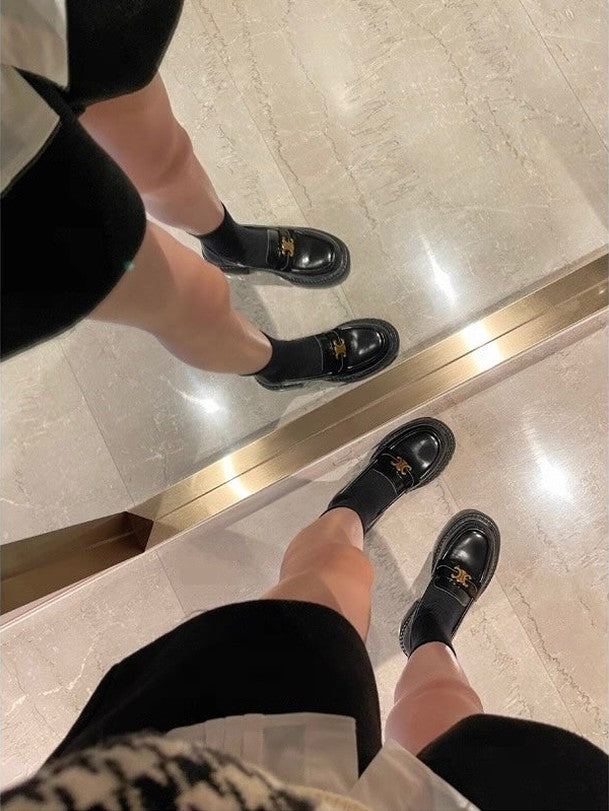 Arc de Triomphe Buckle Leather Shoes S0005