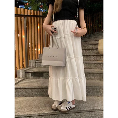 Women’s White Layered Ruffle Skirt C0013