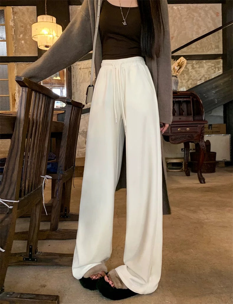 Women’s White Loose Wide-Leg Trousers C0008