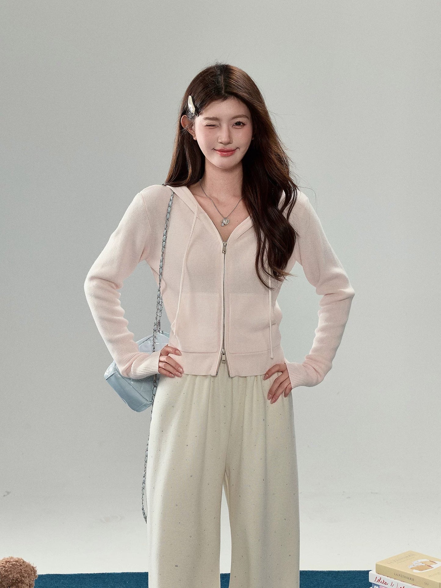 Women’s Soft Pink Knit Cardigan C0009