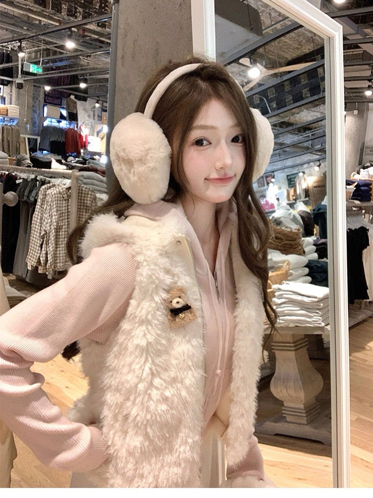 Women’s Hooded Sleeveless Vest Outerwear C0010