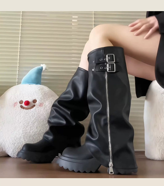 Women’s High-Knee Fashion Rider Boots S0001