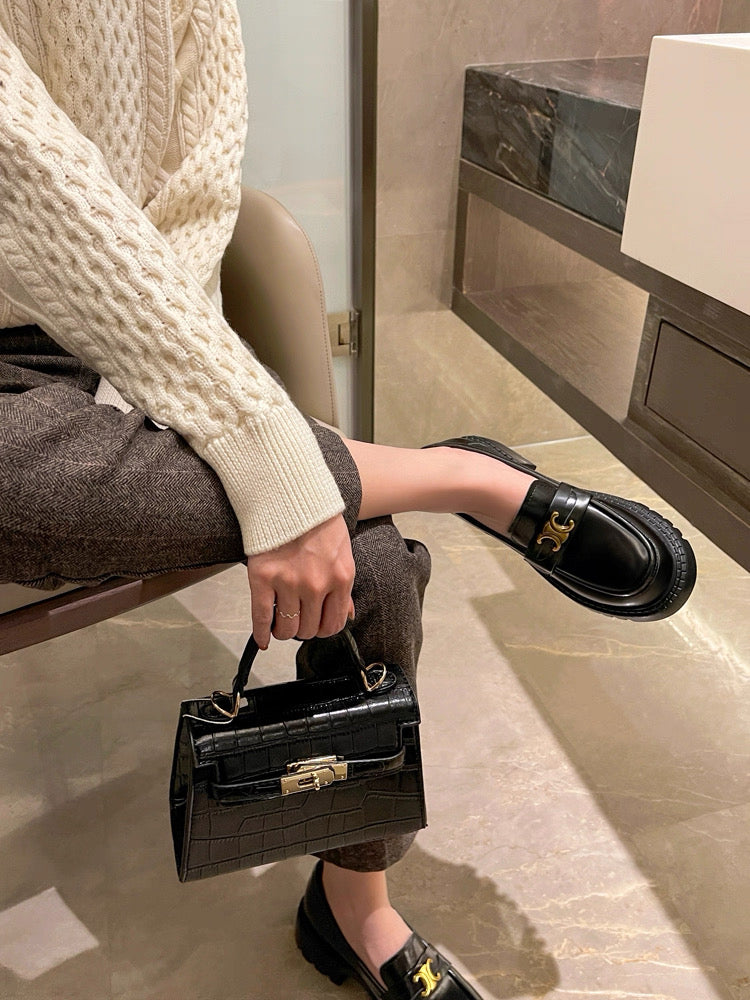 Arc de Triomphe Buckle Leather Shoes S0005