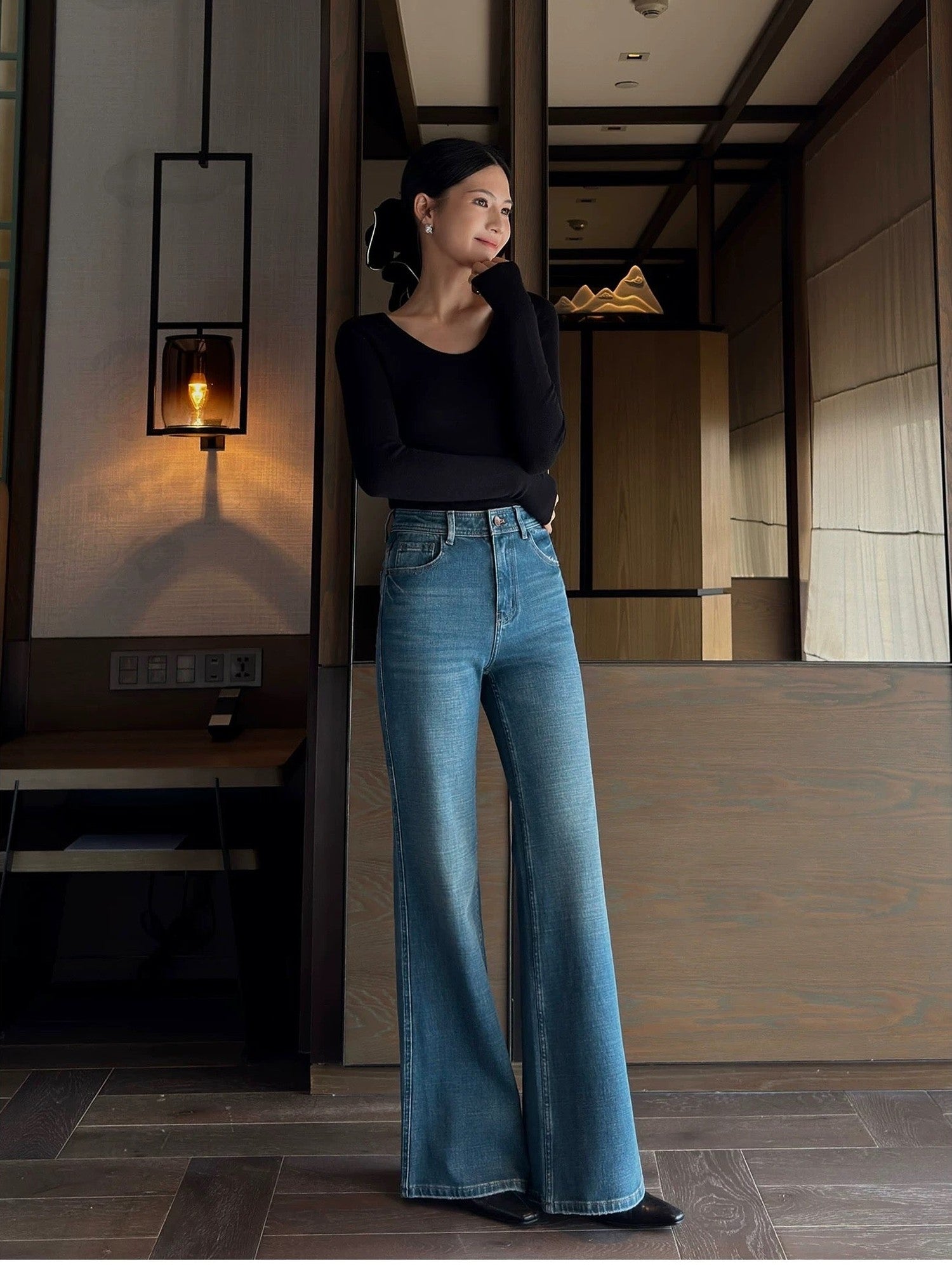 Mini Flare Denim Pants C0049