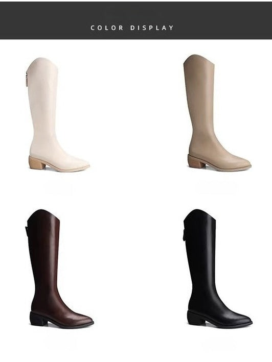 Pointed high heel mid-tall knight boots fe0263