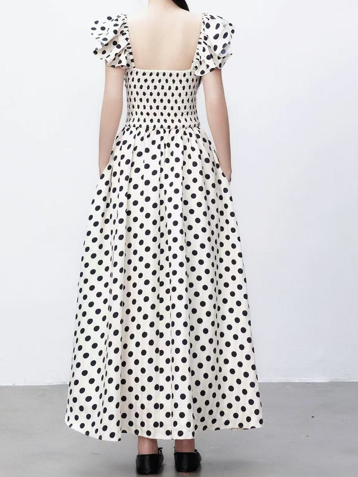 crushpeach Island Vibe Polka Dot Cutout Stretchy Vacation Umbrella Dress