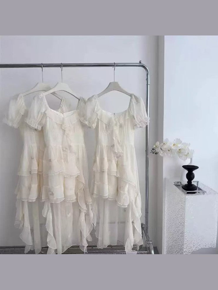 CRUSHPEACH  Wilderness Butterfly Trailing Ruffle Fairy Party Dress