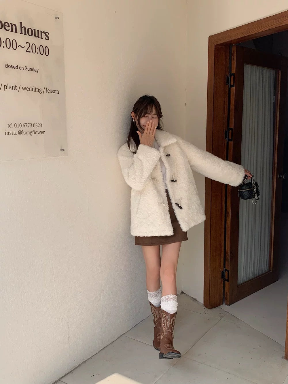 Mid-Length Teddy Fur Toggle Jacket C0045