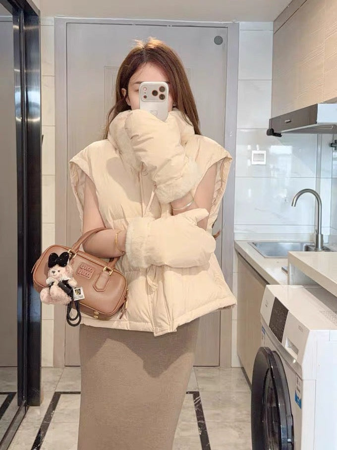 Women’s Short Removable-Panel Down Puffer Jacket C0044