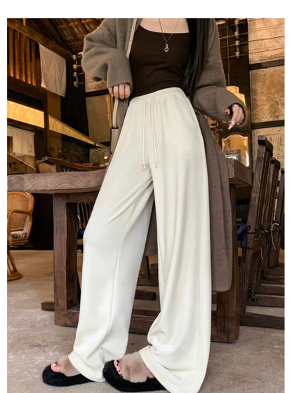 Women’s White Loose Wide-Leg Trousers C0008