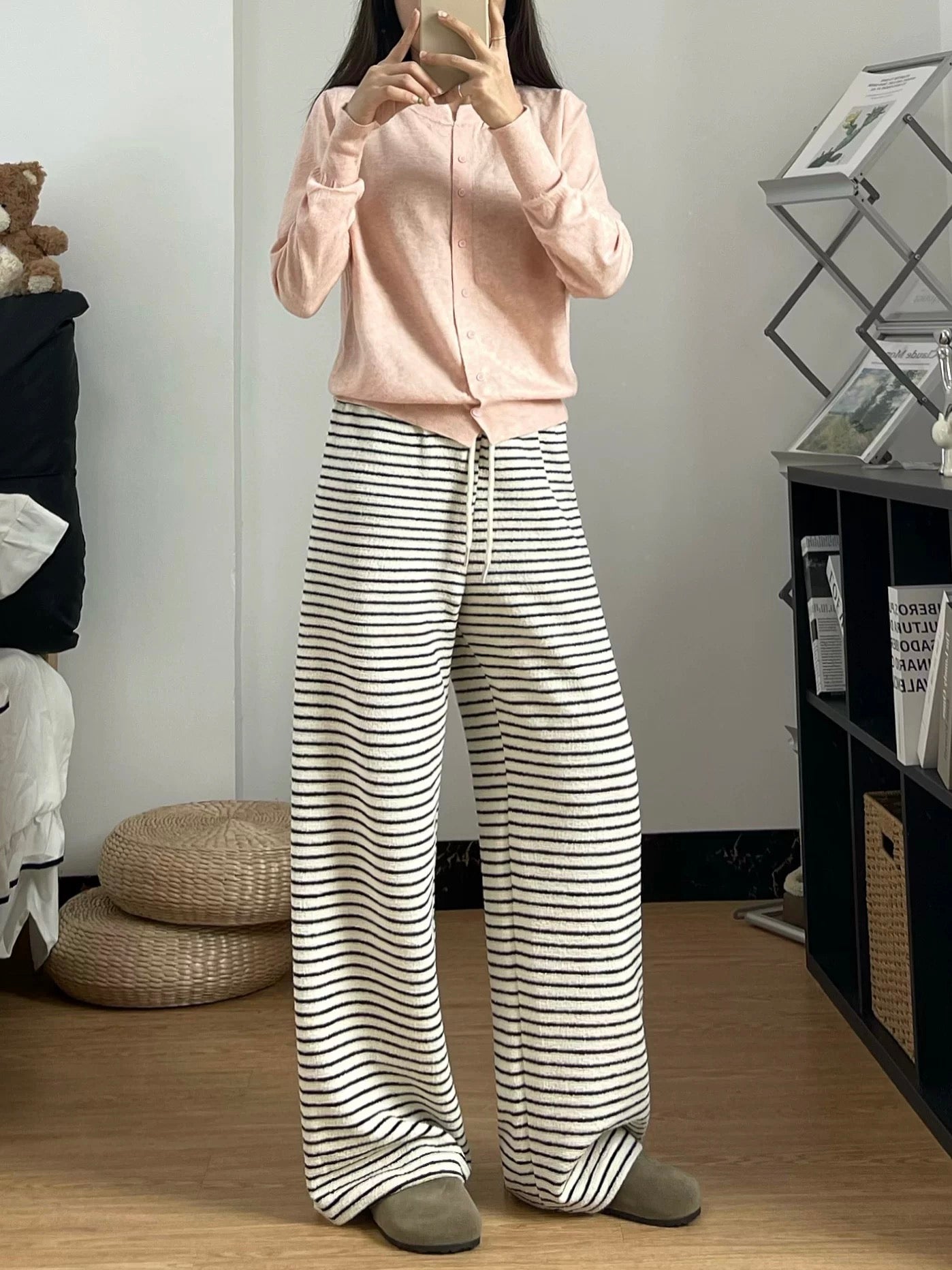 Women’s Striped Straight-Leg Casual Pants C0051