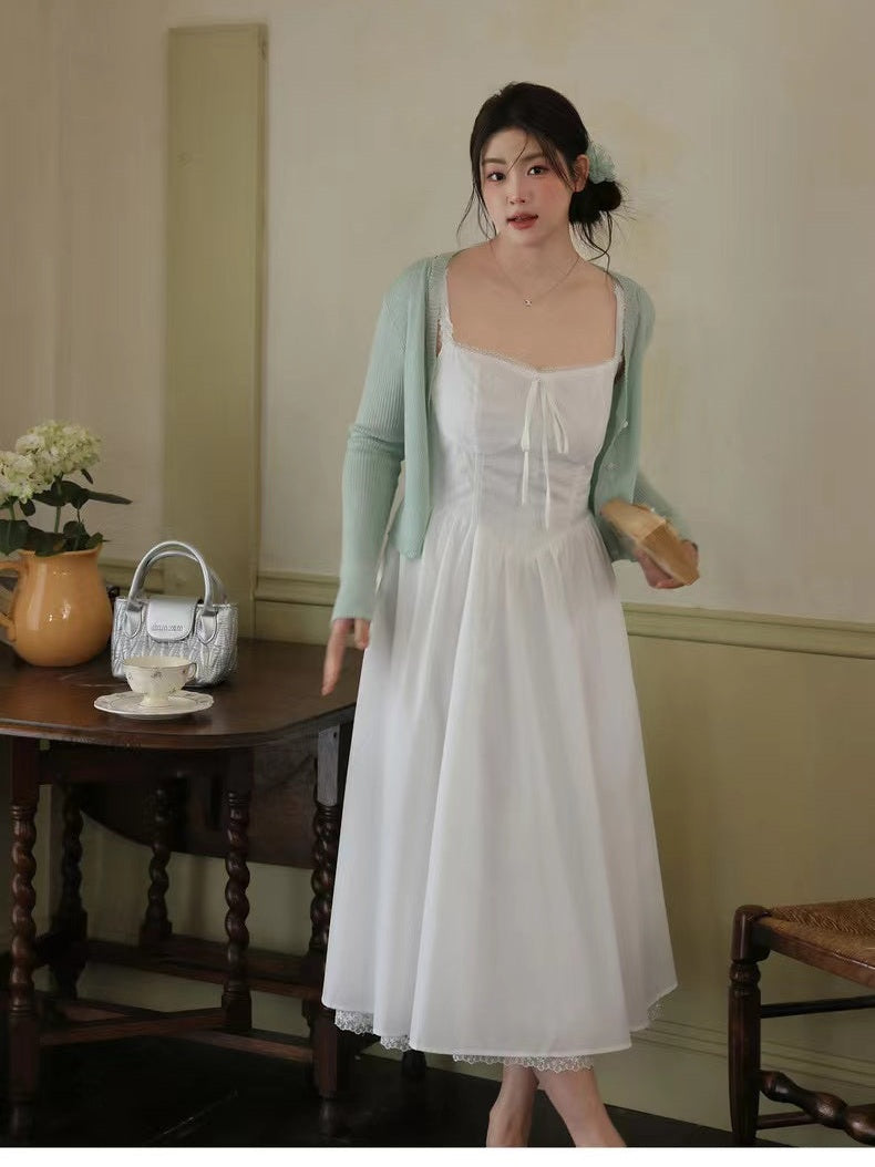 crushpeach White Angel Vacation Style white Lace straps Madi Dress