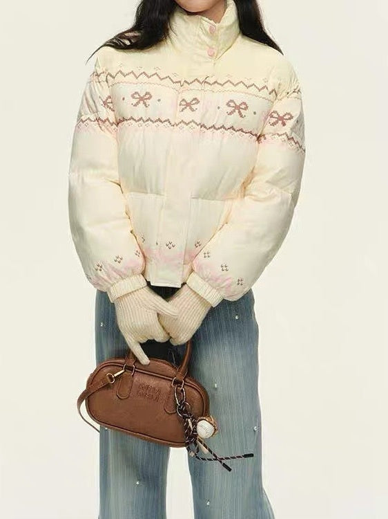 Sweet Bow Puffy Down Jacket C0026