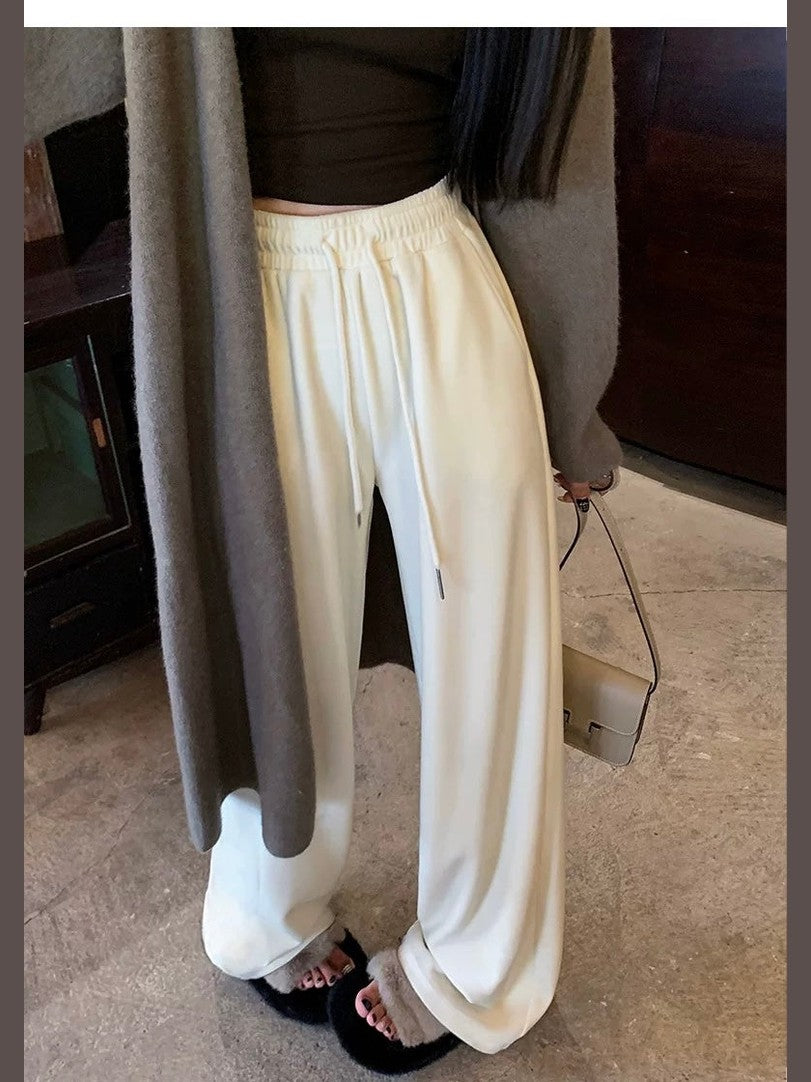 Women’s White Loose Wide-Leg Trousers C0008