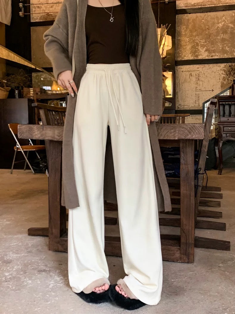 Women’s White Loose Wide-Leg Trousers C0008