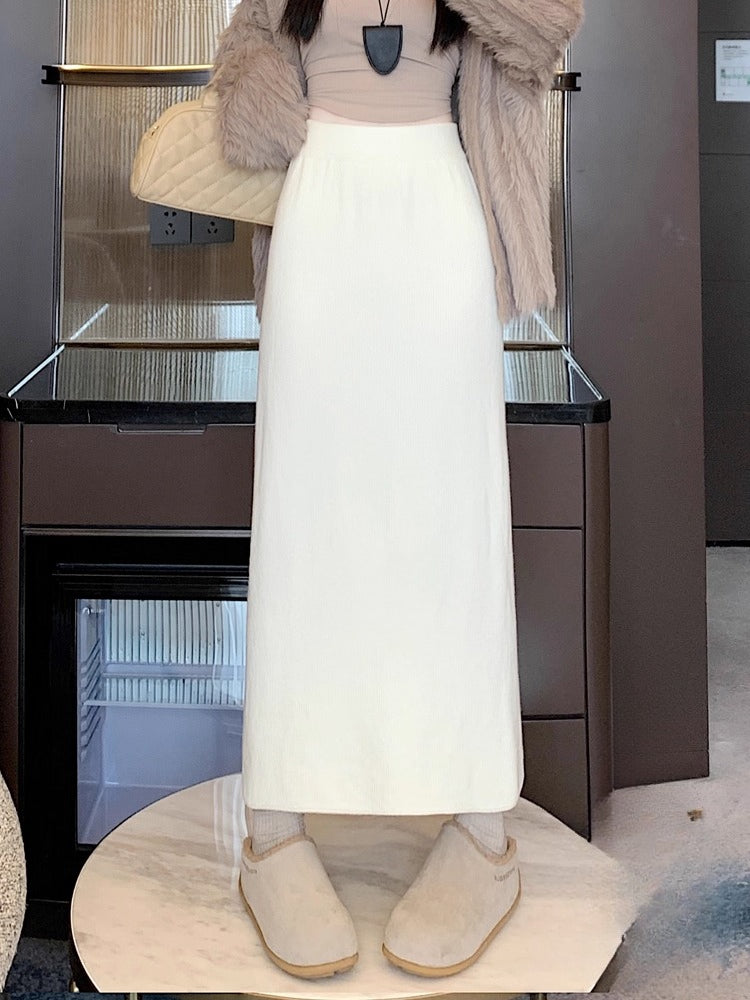 Fleece knitted skirt C0062