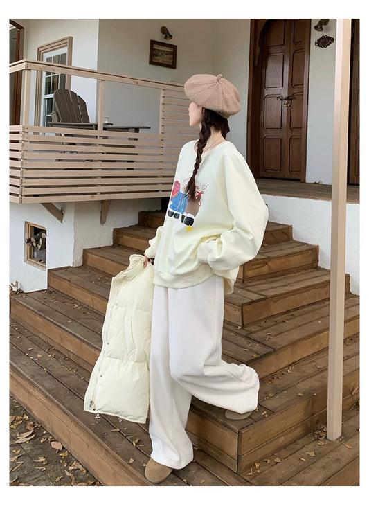 Warm Fleece-Lined Slim Sweatshirt C0027