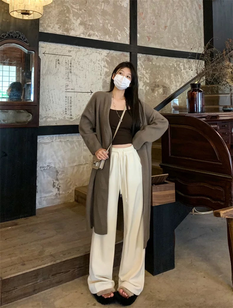 Women’s White Loose Wide-Leg Trousers C0008