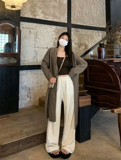 Women’s White Loose Wide-Leg Trousers C0008