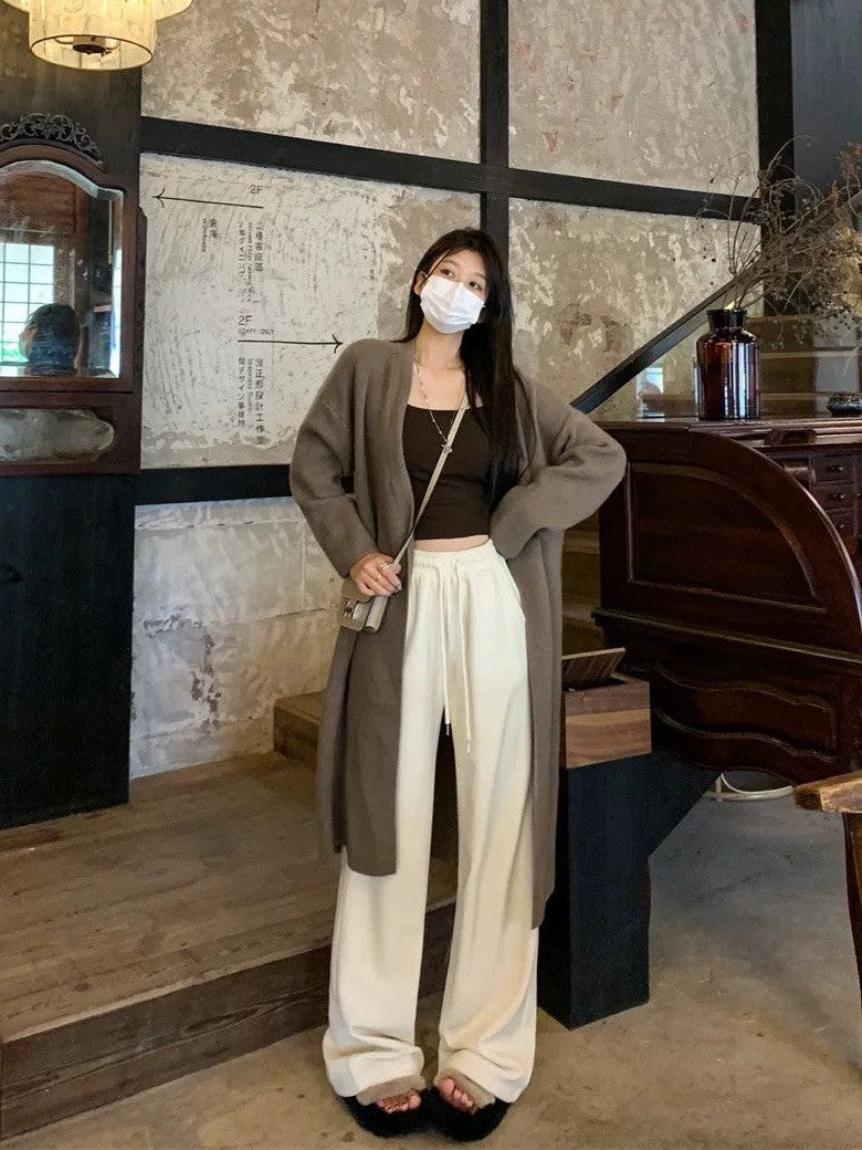 Women’s White Loose Wide-Leg Trousers C0008